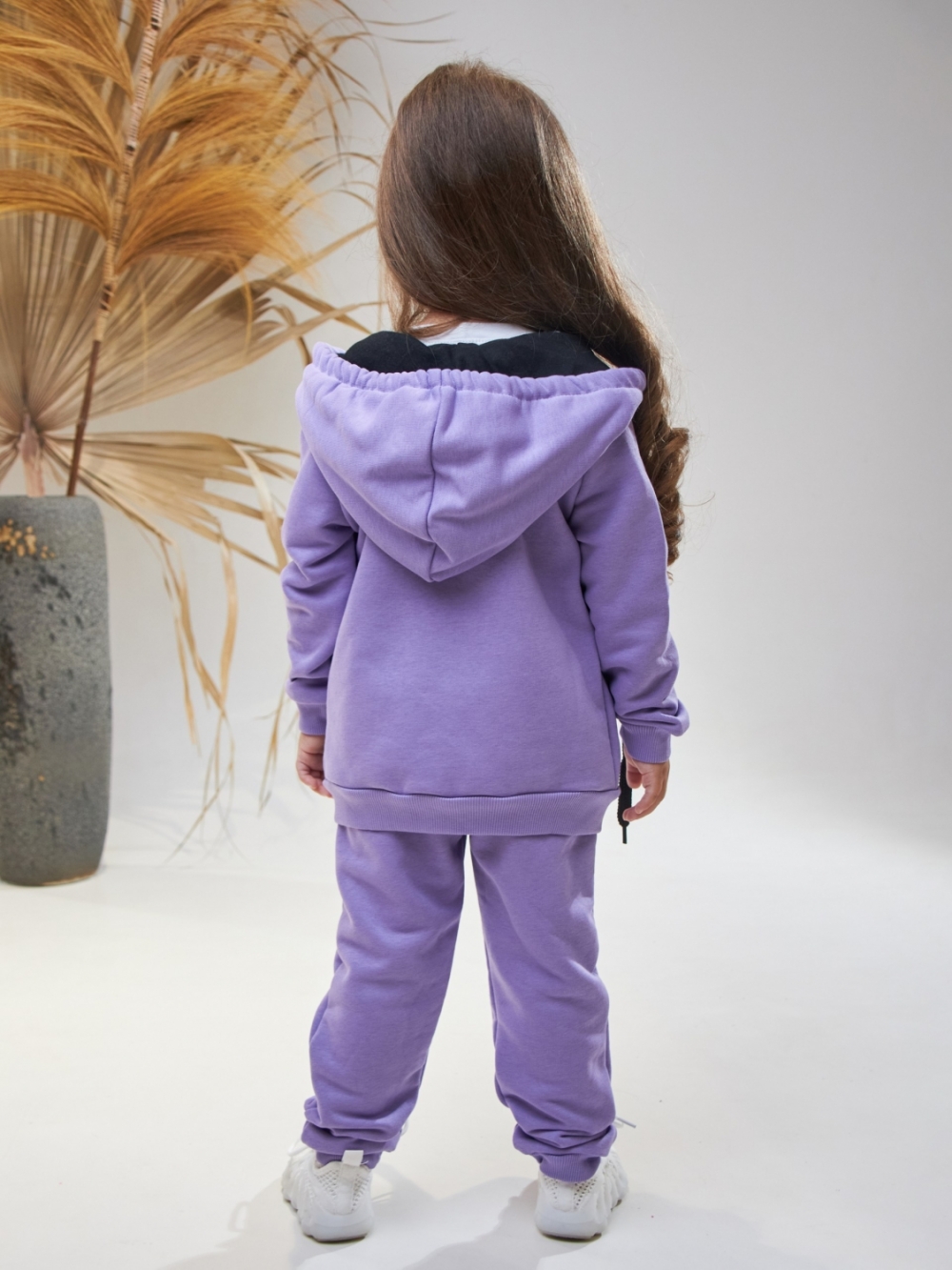 328-Л. Костюм детский  на молнии, лиловый, хлопок 65%, 35% ПЭ, 3-х нитка без начеса 80,86,92