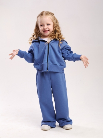 344-ДЖ. Костюм детский оверсайз на молнии, джинса хлопок 65%, 35% ПЭ, 3-х нитка без начеса 98,104,110,116
