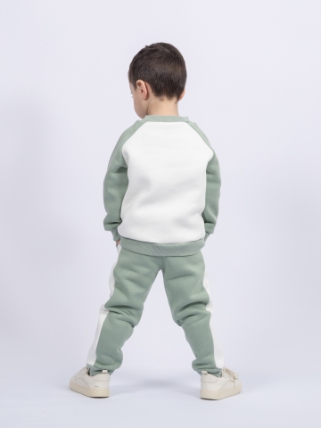 314-ОЛ. Свитшот + Штаны, олива, хлопок 65%, 35% ПЭ, 3-х нитка (начес) 80,86,92,98,104