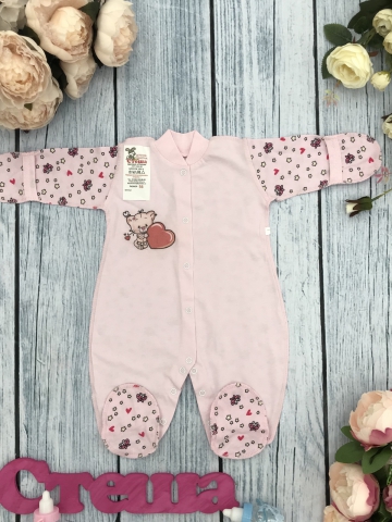 294-Р. Комбинезон с принтом, хлопок 100 % кулирка 56,62,68,74,80